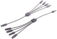 1x PV4 T-adapterkabelset 0,6 m - 4/1, 6 mm², zwart/zwart, 60 cm