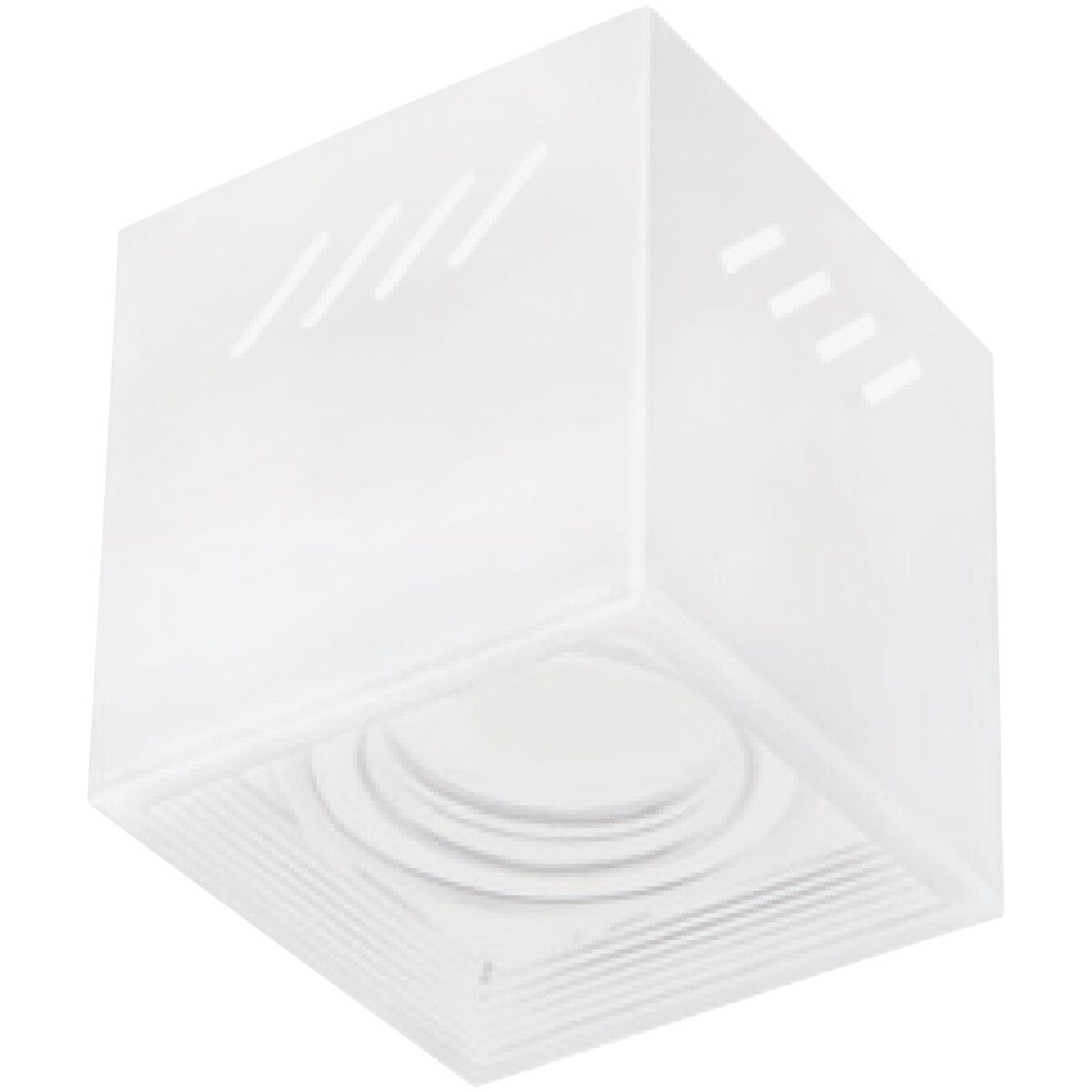 BES LED Opbouwspot GU10 Frino - Mat Wit - Vierkant - Kantelbaar - Aluminium - 92mm