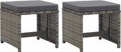 vidaXL Tuinkrukken 2 stuks met kussens poly rattan antraciet