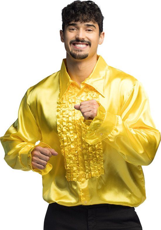 Party shirt geel XL - 80's & 90's Disco - Mannen