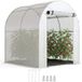 Serre de jardin portable avec cadre en acier et couverture en plastique, blanche