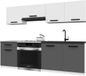 B BELINI GROUP BELINI Keukenblok ITALIA 1 - Keukenmeubel Set 180 cm Wit-Grijs Mat met Werkbladen