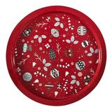 HOME DECO FACTORY KA0384 Decorative round metal tray for Christmas
