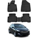 OMAC Tapis en caoutchouc Tapis de voiture Convient pour Hyundai i30 2012-2017 Tapis de voiture TPE Noir 4X