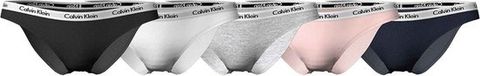 Calvin Klein Damen 5-Pack Slip S Weiß Baumwolle