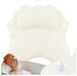 Ruhhy Coussin de bain avec ventouses - Ergonomique - Blanc - Polyester - 43x40 cm