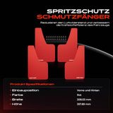4 x universele spatlappen voor de auto, spatbescherming, rood, compatibel met hatchback, combi, limousine, SUV, cabriolet Coupe, MPV Pickup, 360mm * 210mm, 4 stuks