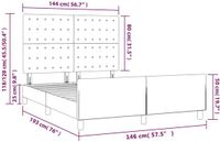 vidaXL Cadre de lit cuir synthétique gris 140x190 cm