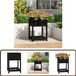 vidaXL Plantenbak met schap 54x54x81 cm massief grenenhout zwart