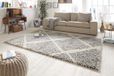Mint rugs Hoogpolig vloerkleed ruiten Wire - grijs/crème 160x230 cm