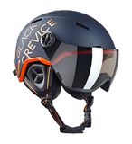 Black Crevice Vail Skihelm met vizier, mat marineblauw/oranje, M (55-58 cm)