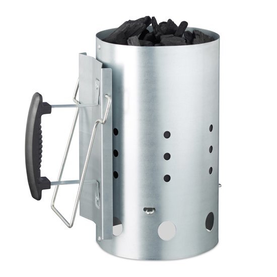 Relaxdays brikettenstarter XL - bbq starter met veiligheidshandgreep - houtskool starter