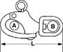 Lankhorst Taselaar Snap-shackle with swivel eye 70mm Stainless steel transparent