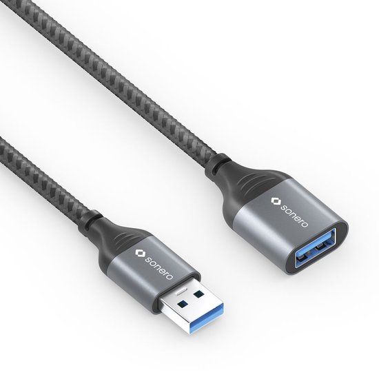 sonero SPC-U055-010 USB-kabel USB 3.2 Gen 1 (3.1 Gen 1) 1 m USB A Zwart, Grijs