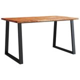 VidaXL Eettafel met natuurlijke rand 140x80x75 cm massief acaciahout