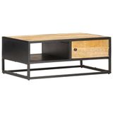 Maison Exclusive - Table basse avec porte sculptée, 90x55x36 cm, bois de manguier brut
