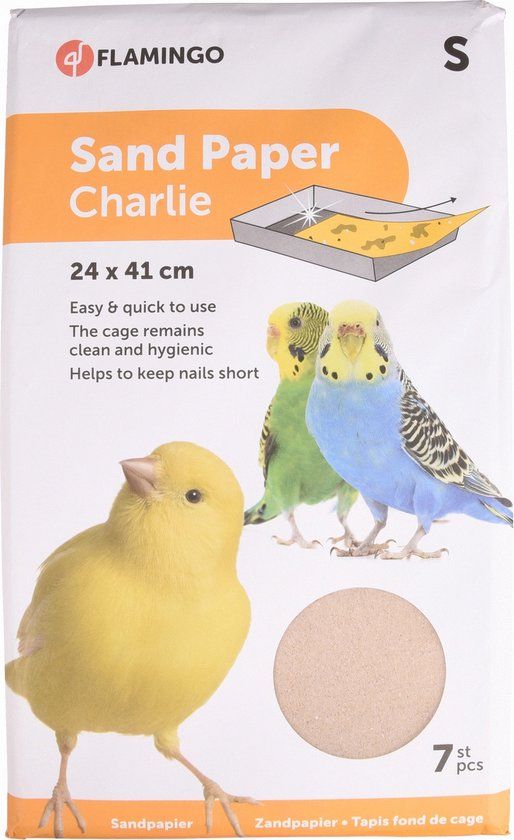 Flamingo Vogel Zandpapier - Bruin - S - 24 x 41.5 x 0.1 cm - 7 stuks