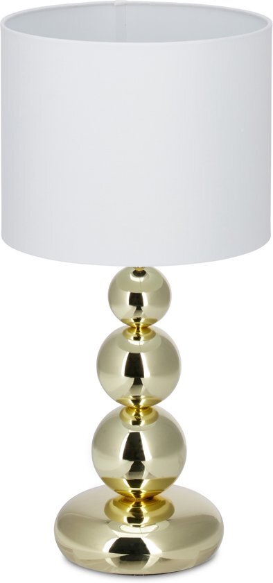 Relaxdays tafellamp goud - nachtlampje vintage - E27 lamp - sfeerlamp bollen - sfeervol