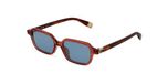 Furla SFU971 Vrouwen Zonnebril - Oranje Frame, Grijze Lenzen, Vierkant, Volledig Omrand