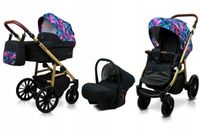 BabyLux® Poussette 3en1 – ASPERO - COLORFUL FEATHERS