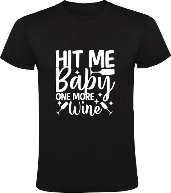 Sol's Hit me baby one more Wine Heren T-shirt Zwart - Katoen - Maat S