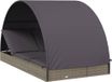 Banc de jardin 2 personnes avec toit rond 211x112x140 cm poly rotin gris
