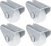 AMIG Roue de chariot - 4 pièces - 25mm de diamètre - Nylon - Capacité de charge de 40kg - Blanc