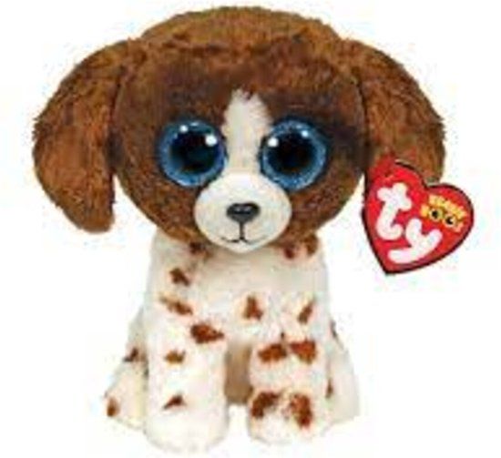 TY Beanie Boos Muddles Dog - 15cm - Pluche Knuffel - Veelkleurig