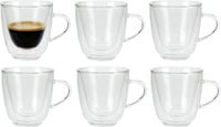 Cosy&Trendy Set van 6x dubbelwandige koffie/espresso glazen - 160 ml - transparant