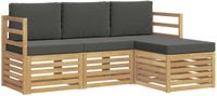 vidaXL - Bank loungeset - 4 zitplekken - Polyester - Wit en antracietkleurig