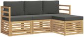 vidaXL - Bank loungeset - 4 zitplekken - Polyester - Wit en antracietkleurig
