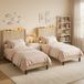 Bealife BF28 Bed - 90 x 200 cm - LED-verlichting - Opbergbaar hoofdeinde en lattenbodem - Beige