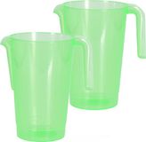 Excellent Houseware Schenkkan/waterkan - 2x - groen - 1500 ML - kunststof