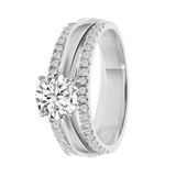 Lucardi Dames Ring met zirkonia - Ring - Cadeau - Echt Zilver - Zilverkleurig