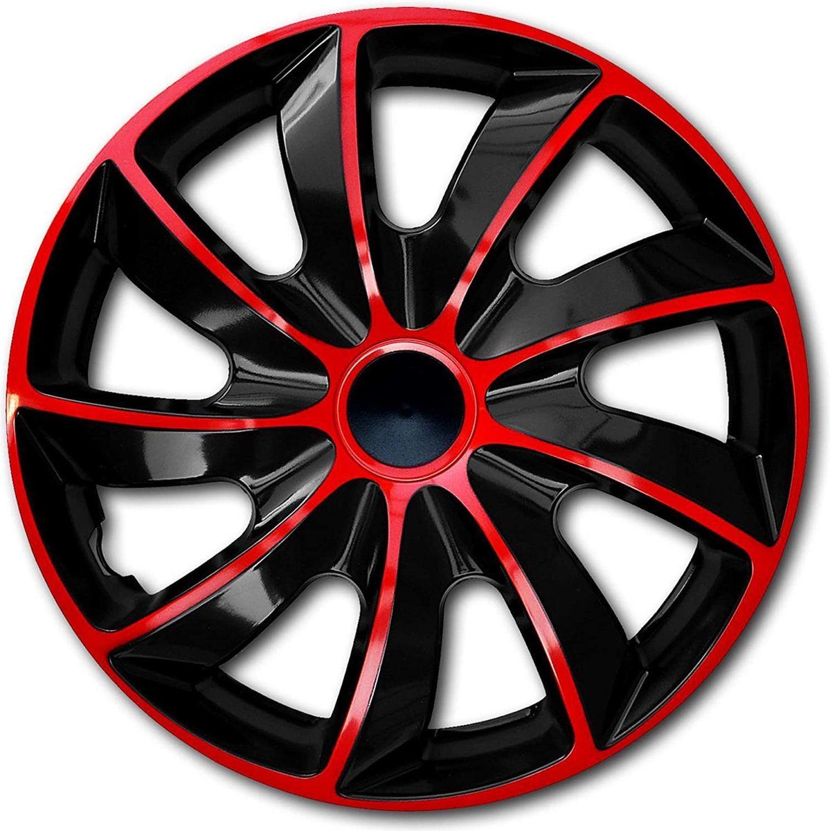 Wieldoppen QUAD 13" wieldoppen - Rood en zwart, set van 4 stuks