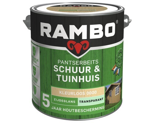 Rambo Schuur & Tuinhuis pantserbeits zijdeglans transparant teakhout 1204 2 5 l