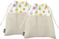 Bee's Wax - Eco Friendly Vershoudzak Klein Set van 2 Stuks Fruit & Vegetable - Biologisch Katoen - Multicolor