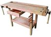 Établi Table de travail en bois - 149 x 62 x 86 cm - Marron - Avec étagère intermédiaire