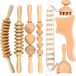 8 pièces outil de massage pour la thérapie du bois, rouleau en bois pour la réduction de la cellulite et des douleurs musculaires dans tout le corps, rouleau Gua Sha