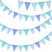 Bleu, extérieur résistant aux intempéries, 36 franges, 3 pièces de jute, 12 mètres de long, pour jardin, anniversaire, chambre d'enfant