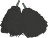 Funny Fashion Cheerballs - set van 2x - zwart - pompoms met franjes en stick handgreep - 25 cm - kinderen