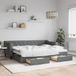 Maison Exclusive Lit gigogne extensible avec tiroirs, gris foncé, 80x200 cm, tissu