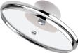 KADAX Couvercle en verre avec poignée en silicone, résistant à la chaleur, diamètre 14 cm, beige