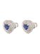 Swarovski One Oorknopjes, Heart-slijpvorm, Pavé, Hart, Blauw, Rodium toplaag