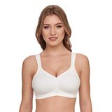 Susa Minimizer Beha voor dames, zonder beugel, London I damesbeha met minimizer snit, verkleint de borsten optisch I voorgevormde cups, brede bandjes, champagne, 85B