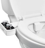Vevor Bidet-Opzetstuk Ultradunne Toiletzitting met 2 Intrekbare Sproeiers En Instelbare Waterdruk, Wit