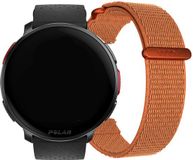 Polar VANTAGE V3 Sport Smartwatch met GPS - Zwart/grijs + extra polsband Oranje Hook&Loop