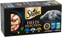 Sheba Kattenvoer Nat Filets Witte Vis in Saus Multipack - 6x60 gr