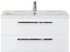 BES LED Seville Badmeubelset 100 cm - Wit Hoogglans - Wastafel Djazz 1 Kraangat