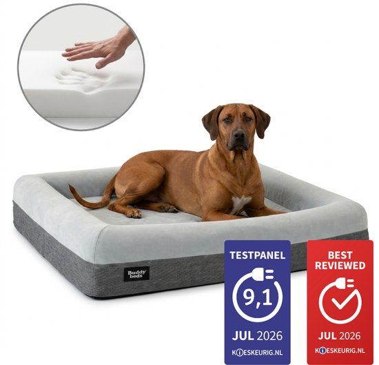 Buddy Beds Orthopedische Hondenmand Large - Grijs